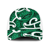 Aotearoa Maori Kowhaiwhai Mesh Trucker Cap Kakariki Puhoro and Patiki