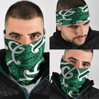 Aotearoa Maori Kowhaiwhai Neck Gaiter Kakariki Puhoro and Patiki