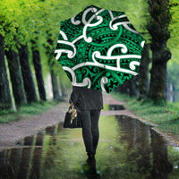 Aotearoa Maori Kowhaiwhai Umbrella Kakariki Puhoro and Patiki