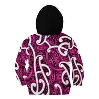 Aotearoa Maori Kowhaiwhai Kid Hoodie Mawhero Puhoro and Patiki LT9 - Polynesian Pride