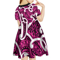 Aotearoa Maori Kowhaiwhai Kid Short Sleeve Dress Mawhero Puhoro and Patiki LT9 - Polynesian Pride