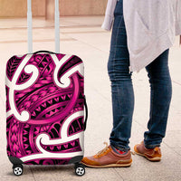 Aotearoa Maori Kowhaiwhai Luggage Cover Mawhero Puhoro and Patiki LT9 Pink - Polynesian Pride