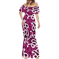 Aotearoa Maori Kowhaiwhai Mermaid Dress Mawhero Puhoro and Patiki LT9 - Polynesian Pride