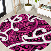 Aotearoa Maori Kowhaiwhai Round Carpet Mawhero Puhoro and Patiki