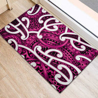 Aotearoa Maori Kowhaiwhai Rubber Doormat Mawhero Puhoro and Patiki