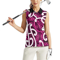 Aotearoa Maori Kowhaiwhai Women Sleeveless Polo Shirt Mawhero Puhoro and Patiki LT9 - Polynesian Pride