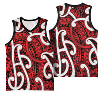 Aotearoa Maori Kowhaiwhai Basketball Jersey Whero Puhoro and Patiki LT9 - Polynesian Pride