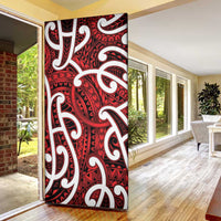 Aotearoa Maori Kowhaiwhai Door Cover Whero Puhoro and Patiki