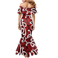 Aotearoa Maori Kowhaiwhai Mermaid Dress Whero Puhoro and Patiki LT9 - Polynesian Pride