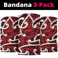 Aotearoa Maori Kowhaiwhai Neck Gaiter Whero Puhoro and Patiki
