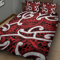 Aotearoa Maori Kowhaiwhai Quilt Bed Set Whero Puhoro and Patiki