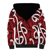 Aotearoa Maori Kowhaiwhai Sherpa Hoodie Whero Puhoro and Patiki LT9 - Polynesian Pride