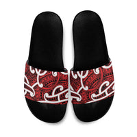 Aotearoa Maori Kowhaiwhai Slide Sandals Whero Puhoro and Patiki