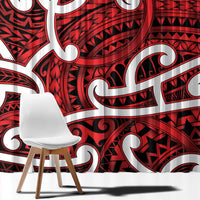 Aotearoa Maori Kowhaiwhai Window Curtain Whero Puhoro and Patiki