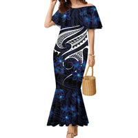 Micronesia Constitution Day Family Matching Mermaid Dress and Hawaiian Shirt Since 1979 with Polynesian Hibiscus Pattern LT9 Mom's Dress Blue - Polynesian Pride