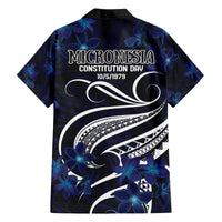 Micronesia Constitution Day Family Matching Off Shoulder Maxi Dress and Hawaiian Shirt Since 1979 with Polynesian Hibiscus Pattern