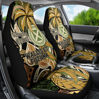 Wallis and Futuna Victory Day Car Seat Cover Since 1945 with Polynesian Platinum Floral Tribal LT9 - Polynesian Pride