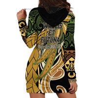 Wallis and Futuna Victory Day Hoodie Dress Since 1945 with Polynesian Platinum Floral Tribal LT9 - Polynesian Pride