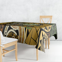 Wallis and Futuna Victory Day Tablecloth Since 1945 with Polynesian Platinum Floral Tribal