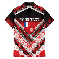 Personalised Wallis et Futuna Family Matching Off The Shoulder Long Sleeve Dress and Hawaiian Shirt Hibiscus and Polynesian Tribal Tattoos LT9 - Polynesian Pride