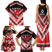 Personalised Wallis et Futuna Family Matching Tank Maxi Dress and Hawaiian Shirt Hibiscus and Polynesian Tribal Tattoos LT9 - Polynesian Pride