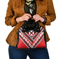 Personalised Wallis et Futuna Shoulder Handbag Hibiscus and Polynesian Tribal Tattoos