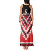 Personalised Wallis et Futuna Tank Maxi Dress Hibiscus and Polynesian Tribal Tattoos LT9 - Polynesian Pride