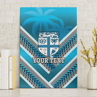 Custom Fiji Rugby Canvas Wall Art Fijian Warrior With Polynesian Tribal Tattoos