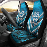 Custom Fiji Rugby Car Seat Cover Fijian Warrior With Polynesian Tribal Tattoos LT9 - Polynesian Pride
