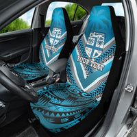 Custom Fiji Rugby Car Seat Cover Fijian Warrior With Polynesian Tribal Tattoos LT9 - Polynesian Pride