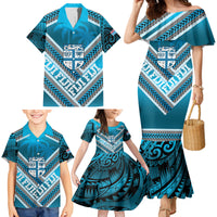 Custom Fiji Rugby Family Matching Mermaid Dress and Hawaiian Shirt Fijian Warrior With Polynesian Tribal Tattoos LT9 - Polynesian Pride