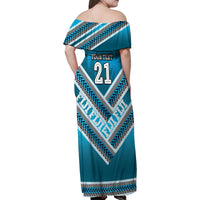 Custom Fiji Rugby Family Matching Off Shoulder Maxi Dress and Hawaiian Shirt Fijian Warrior With Polynesian Tribal Tattoos LT9 - Polynesian Pride