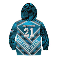 Custom Fiji Rugby Kid Hoodie Fijian Warrior With Polynesian Tribal Tattoos LT9 - Polynesian Pride