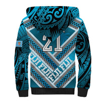 Custom Fiji Rugby Sherpa Hoodie Fijian Warrior With Polynesian Tribal Tattoos LT9 - Polynesian Pride