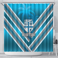 Custom Fiji Rugby Shower Curtain Fijian Warrior With Polynesian Tribal Tattoos LT9 - Polynesian Pride