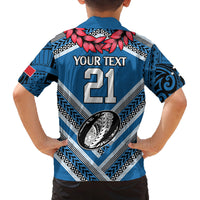 Custom Manuma Samoa Rugby Family Matching Off Shoulder Maxi Dress and Hawaiian Shirt Ula fala Samoan Siva Tau Tribal LT9 - Polynesian Pride