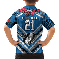 Custom Manuma Samoa Rugby Family Matching Short Sleeve Bodycon Dress and Hawaiian Shirt Ula fala Samoan Siva Tau Tribal LT9 - Polynesian Pride