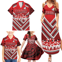 Custom Tonga Rugby Family Matching Summer Maxi Dress and Hawaiian Shirt Tonga Sipi Tau Ngatu Tribal Pattern LT9 - Polynesian Pride