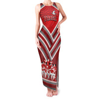 Custom Tonga Rugby Family Matching Tank Maxi Dress and Hawaiian Shirt Tonga Sipi Tau Ngatu Tribal Pattern LT9 Mom's Dress Red - Polynesian Pride