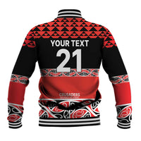 New Zealand Rugby Pacific Custom Baseball Jacket Whatumoana Maori Kowhaiwhai Pattern