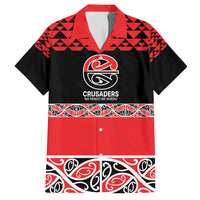 New Zealand Rugby Pacific Custom Family Matching Puletasi and Hawaiian Shirt Whatumoana Maori Kowhaiwhai Pattern LT9 Dad's Shirt - Short Sleeve Blue - Polynesian Pride