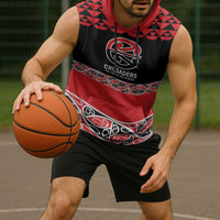 New Zealand Rugby Pacific Custom Sleeveless Hoodie Whatumoana Maori Kowhaiwhai Pattern LT9 - Polynesian Pride
