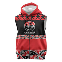 New Zealand Rugby Pacific Custom Sleeveless Zip Hoodie Whatumoana Maori Kowhaiwhai Pattern LT9 Blue - Polynesian Pride