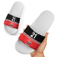 New Zealand Rugby Pacific Custom Slide Sandals Whatumoana Maori Kowhaiwhai Pattern - Polynesian Pride
