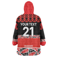New Zealand Rugby Pacific Custom Wearable Blanket Hoodie Whatumoana Maori Kowhaiwhai Pattern LT9 - Polynesian Pride