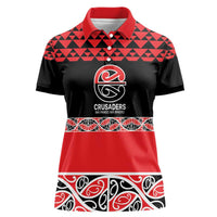 New Zealand Rugby Pacific Custom Women Polo Shirt Whatumoana Maori Kowhaiwhai Pattern LT9 Female Blue - Polynesian Pride