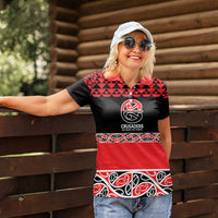 New Zealand Rugby Pacific Custom Women Polo Shirt Whatumoana Maori Kowhaiwhai Pattern LT9 - Polynesian Pride