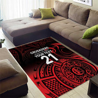 New Zealand Rugby Pacific Custom Area Rug Whatumoana Maori Tribal Tattoo