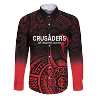New Zealand Rugby Pacific Custom Family Matching Puletasi and Hawaiian Shirt Whatumoana Maori Tribal Tattoo LT9 Dad's Shirt - Long Sleeve Gold - Polynesian Pride