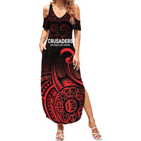 New Zealand Rugby Pacific Custom Family Matching Summer Maxi Dress and Hawaiian Shirt Whatumoana Maori Tribal Tattoo LT9 Mom's Dress Gold - Polynesian Pride
